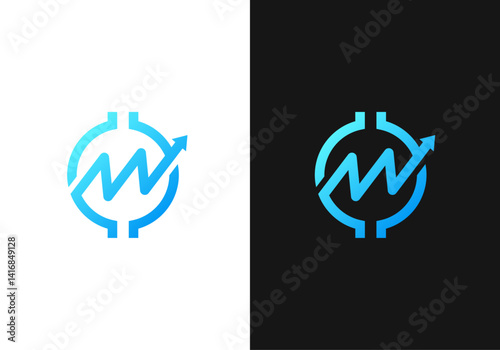 Bitcoin unique logo with arrow mark..