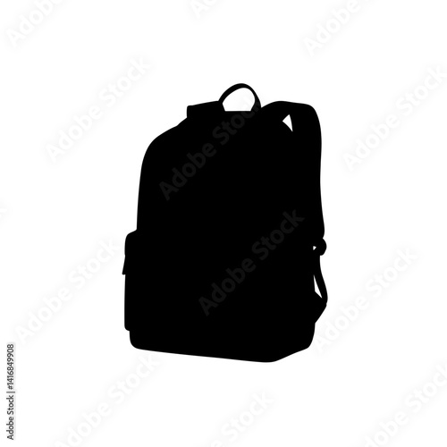 Black Backpack Silhouette Simple, Versatile Design for Travel and Everyday Use