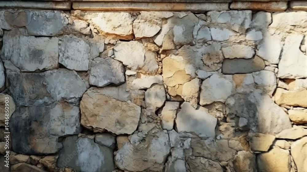 Ancient wall construction showcases textured stones reflecting historical craftsmanship.
