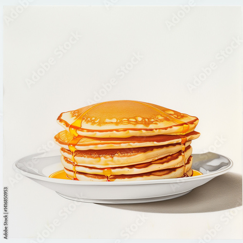 pancake in dish with white background