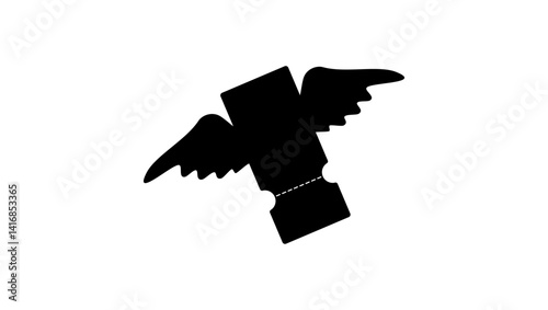 Air Ticket symbol, black isolated silhouette