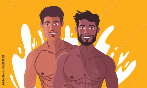 romantic gay couple showing affection and love. Perfect for LGBT pride month, equality, and celebrating same-sex relationships with warmth and tenderness