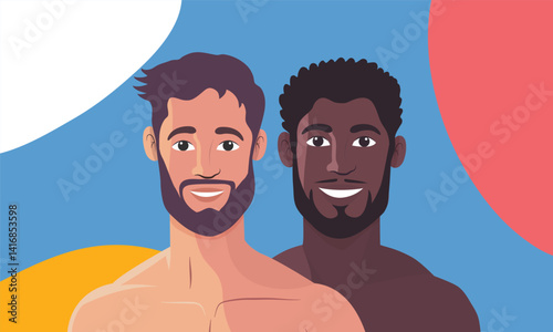 romantic gay couple showing affection and love. Perfect for LGBT pride month, equality, and celebrating same-sex relationships with warmth and tenderness
