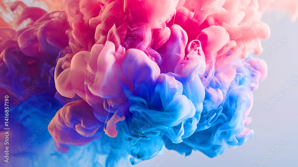 Fototapeta premium A pink and blue peony flower presents a beautiful floral closeup of spring nature's blossom, showcasing delicate petals with a touch of purple and lilac in a garden setting