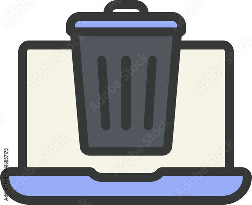 Laptop Waste Filled Line Icon