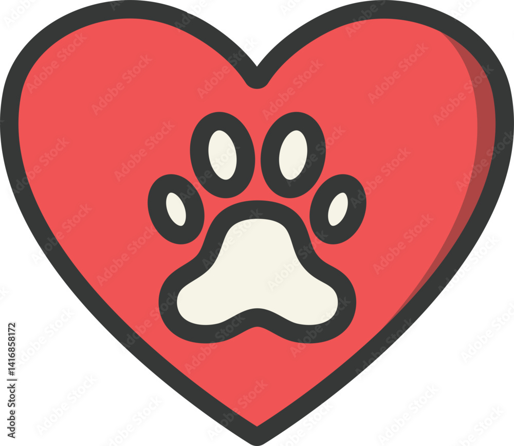 Naklejka premium Animal Lover Filled Line Icon
