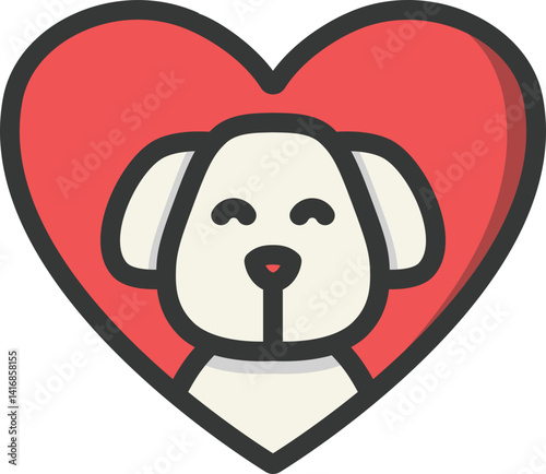 Dog Lover Filled Line Icon