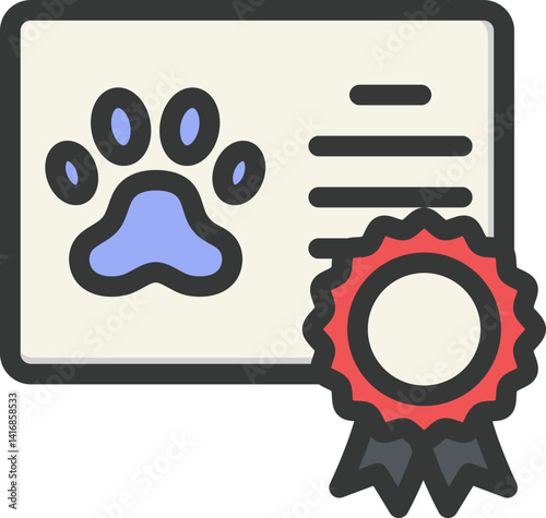 Pet Award Filled Line Icon