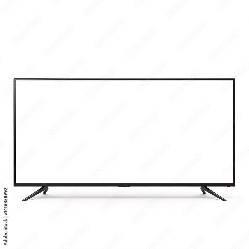 Obraz premium Smart TV with blank screen isolated on white background