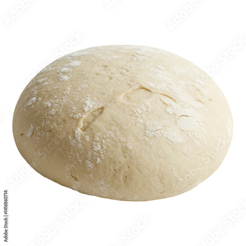Fresh raw bread dough unbaked ball of flour and yeast isolated on transparent background for baking and cooking concepts