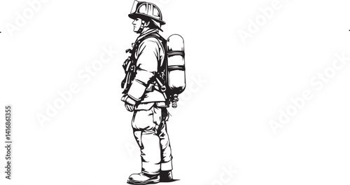silhouette of a firefighter