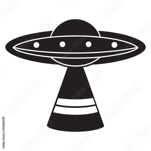 Ufo Svg isolated white background 