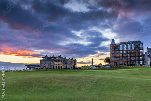 The 18th hole at the Old Course in St Andrews, Fife, Scotland
