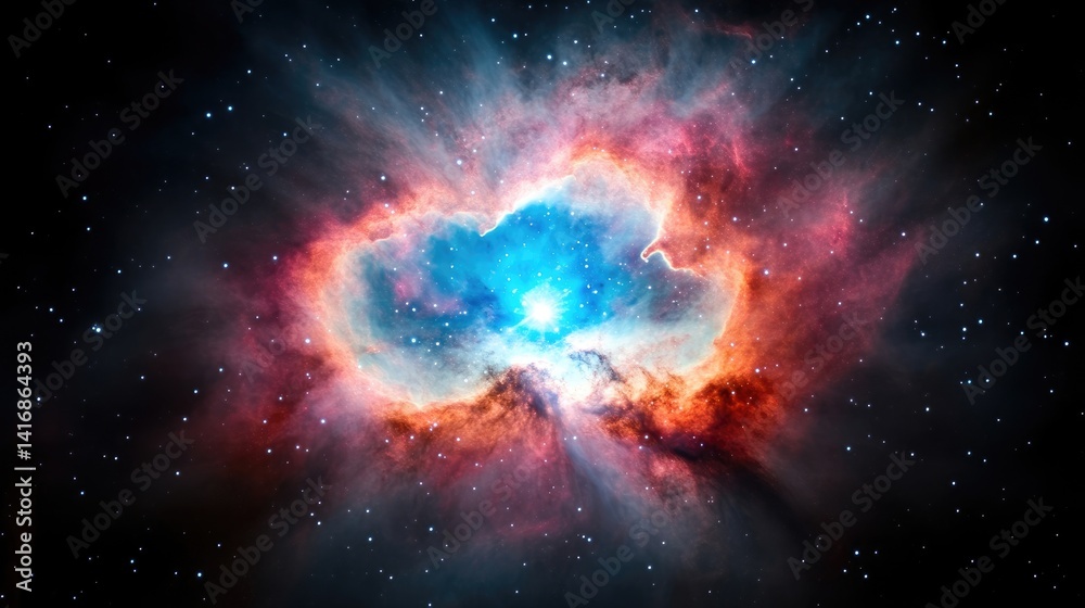 Obraz premium Cosmic nebula explosion in deep space
