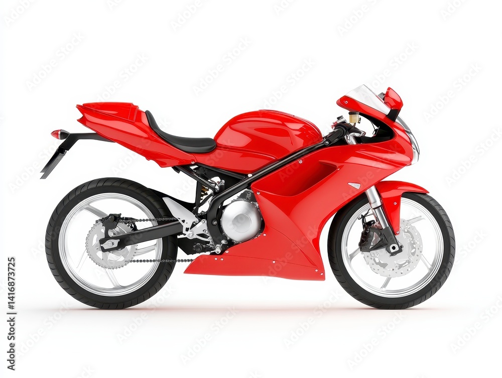 Sleek Red Motorcycle Display
