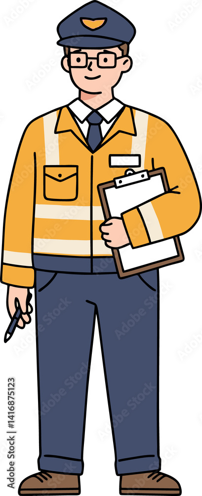Construction Inspector - Flat Vector Illustration Construction Inspector - Flat Vector Illustration