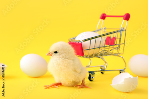 Shopping cart with cute lit...