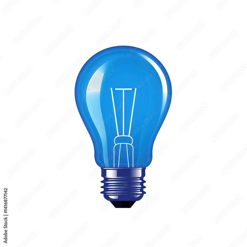 A vibrant blue light bulb with a classic filament design, set against a clean background, symbolizing innovation and creativity in technology , isolated on white or transparent png A vibrant blue light bulb with a classic filament design, set against a clean background, symbolizing innovation and creativity in technology , isolated on white or transparent png