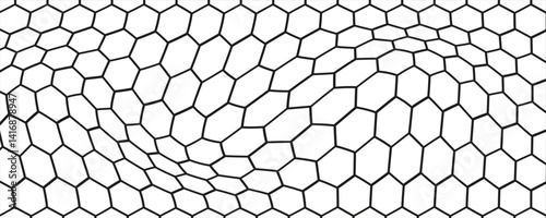 Honeycomb pattern with hexagon mesh. Texture bee comb grid. Flat vector illustration isolated on white background.