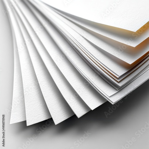 Obraz na płótnie Elegant White Paper Sheets: An Abstract Composition Highlighting Texture and Simplicity w salonie