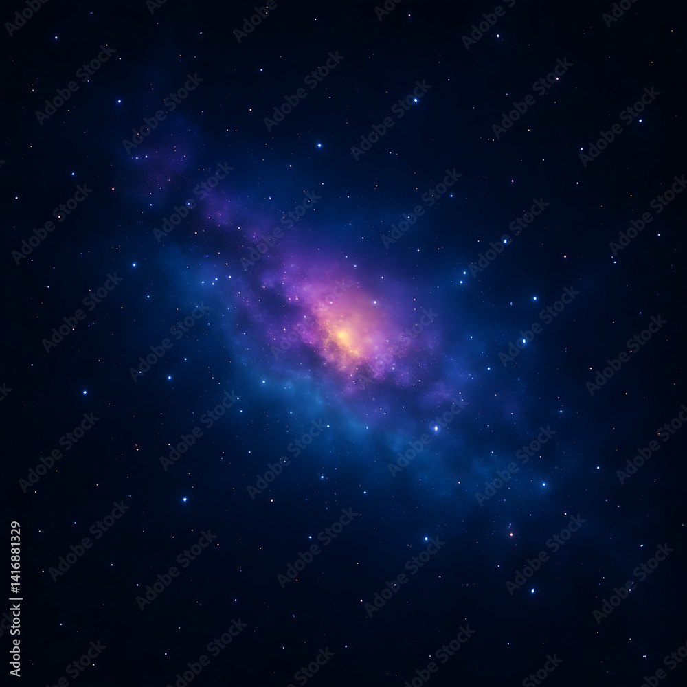 Fototapeta premium A colorful digital galaxy background with glowing stars, nebula clouds, and cosmic light. Perfect for sci-fi, fantasy, or space-themed design and creative projects