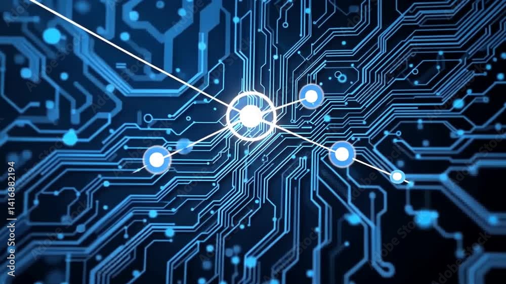 Dark blue circuits background
