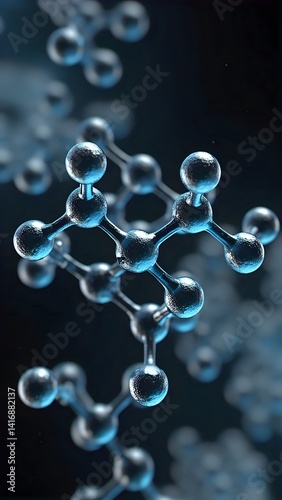 Shiny blue water bubbles with a pearl-like look