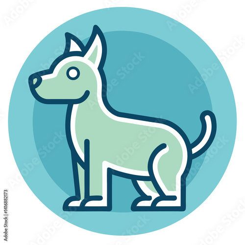 Therapy animal icon illustration whit solid colour. 