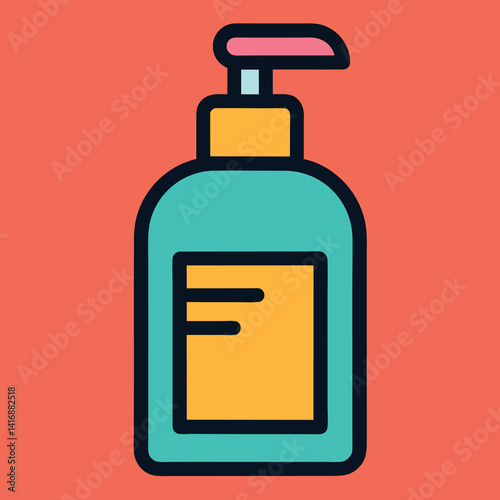 Toiletries icon illustration whit solid colour 