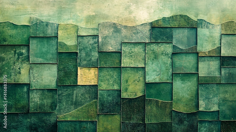Neutral green-tone patchwork background from aerial farmland Neutral green-tone patchwork background from aerial farmland