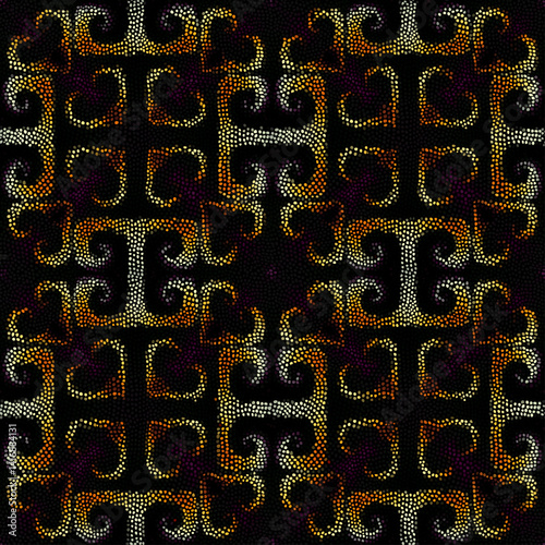 Mosaic dots ornament pattern like textured background. Vector illustration. Seamless pattern