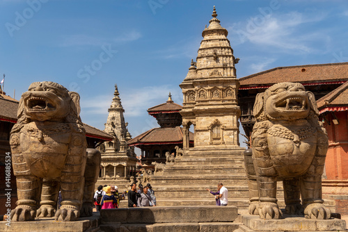 Kathmandu Valley, Nepal Bhaktapur also known as Bhadgaon or Khwopa Durbar Square and Taumadhi Tole Square