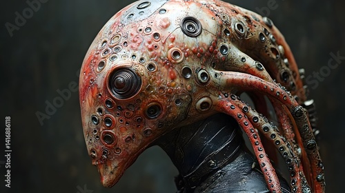 Theatrical Masked Character Wearing Artistic Costume Detail Expression Image