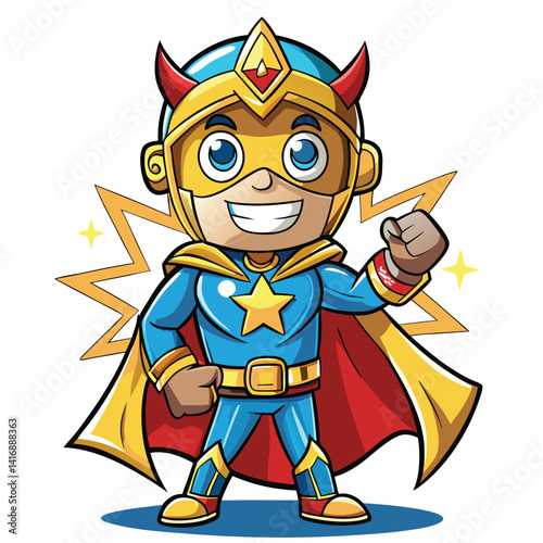 Cute Cartoon Superhero Character