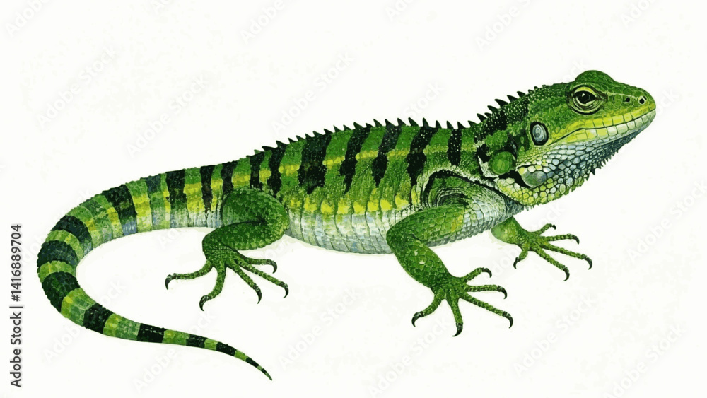 Fototapeta premium Desert mirage lizard isolated watercolor vector illustration svg 