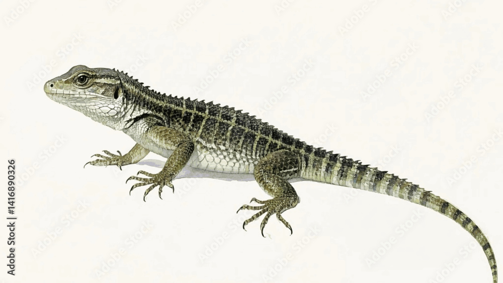 Naklejka premium Agile wash lizard isolated watercolor vector illustration svg