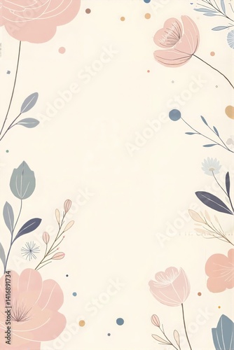 Aesthetic Boho Minimalist Style Floral Background, Aesthetic Background