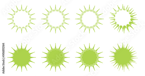シンプルなギザギザした形 吹き出し セット