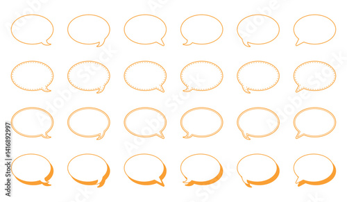 シンプルな丸形の吹き出し セット