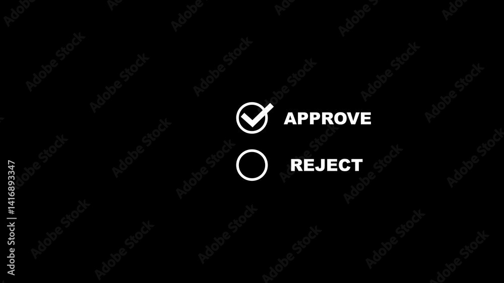 Select the check mark on a laptop. check right and wrong marks. concept decide to choose vote. approve or reject decisions, and business options for difficult situations  on a black background