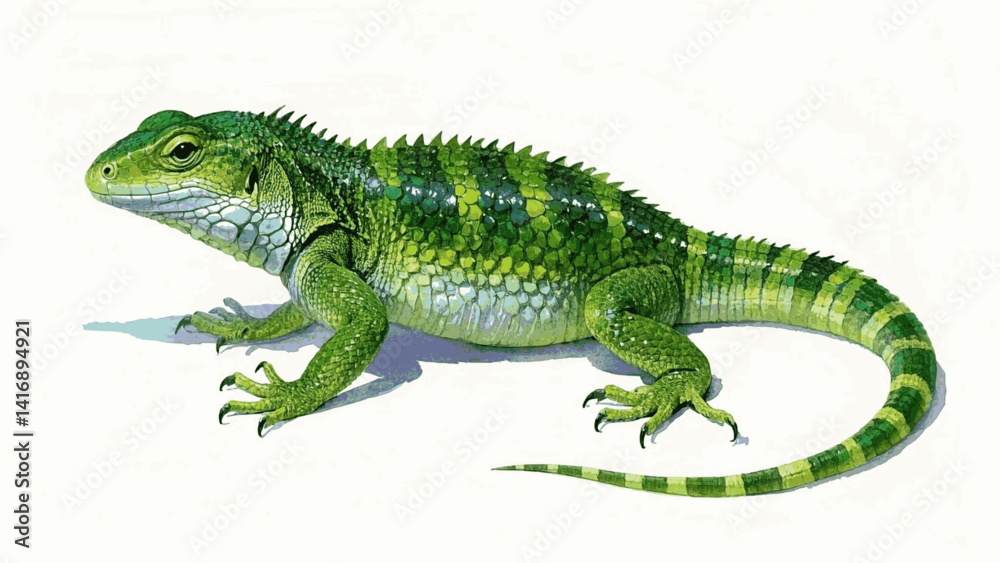 Fototapeta premium Sunbaked ripple lizard isolated watercolor vector illustration svg 