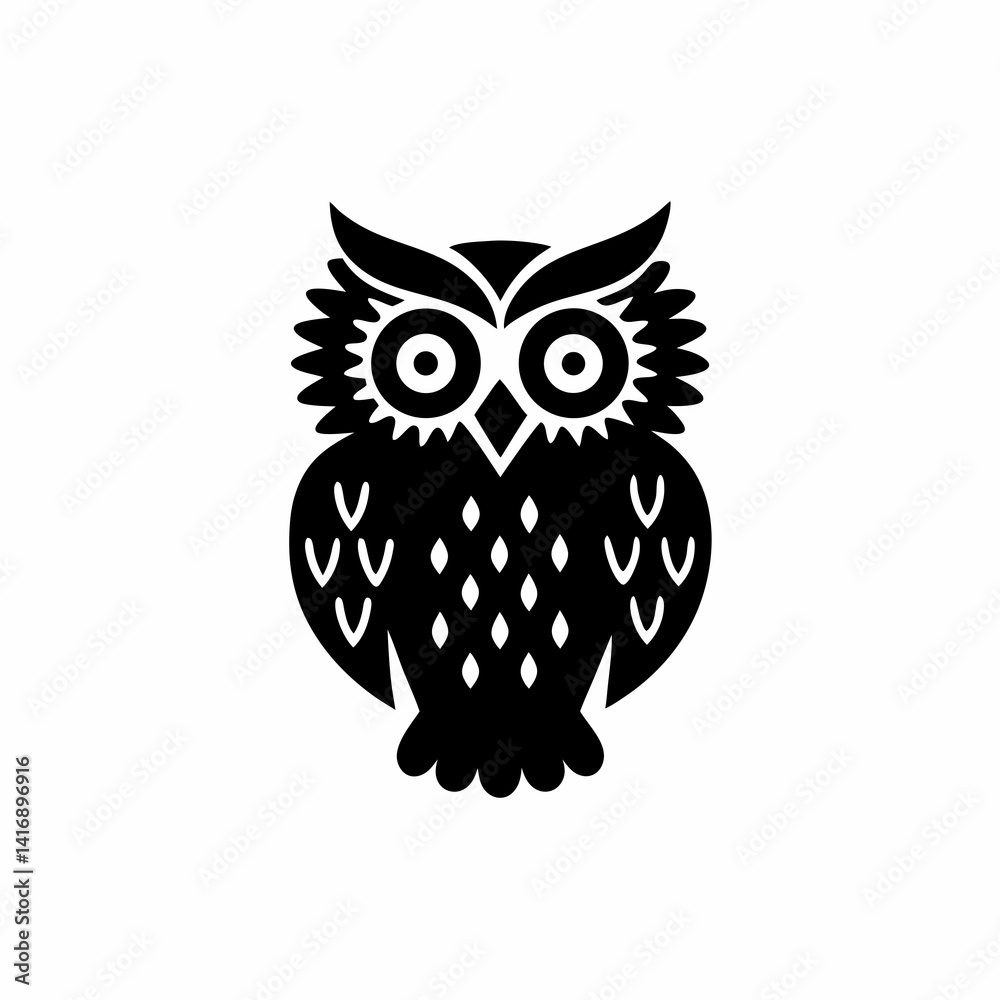 Obraz premium creative Silhouette owl Icon Vector Illustration