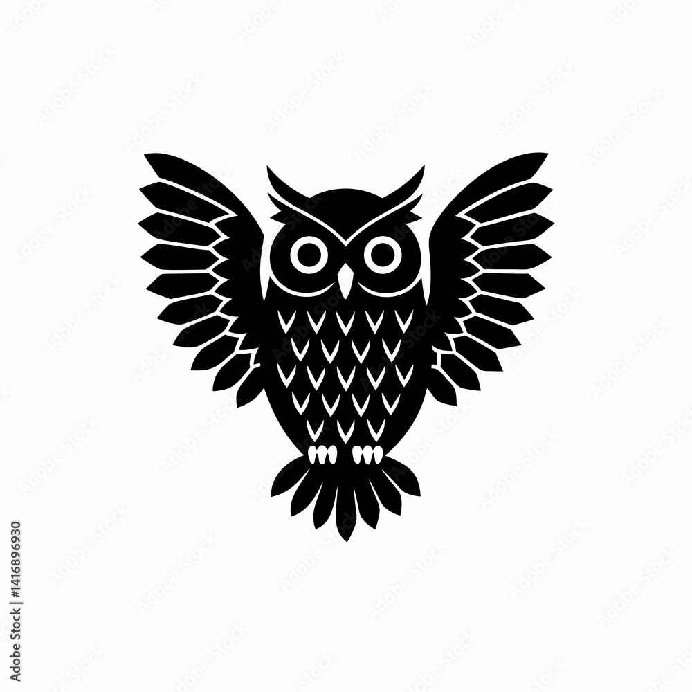 Obraz premium creative Silhouette owl Icon Vector Illustration