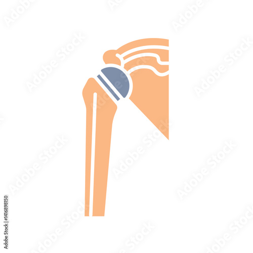 Artificial joint color flat icon for digital and print projects.