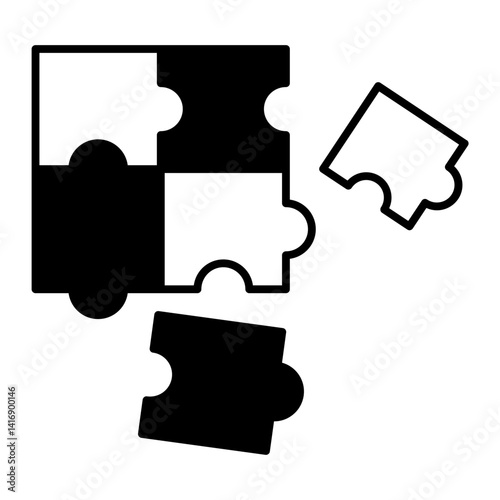 puzzle black icon