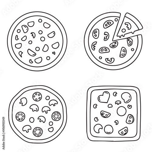 Appealing pizza slices illustrated with fresh veggies and savory meats