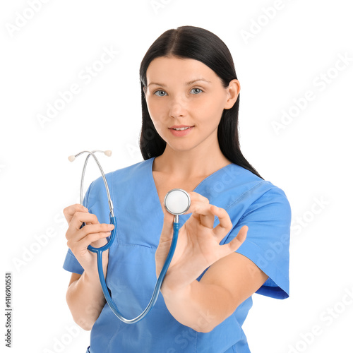 Female doctor with stethosc...
