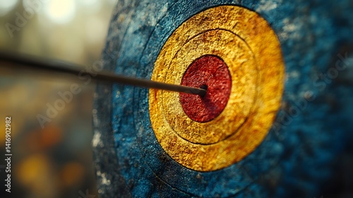 Direct Arrow Impact Displaying Target Accuracy and Focus Power photo