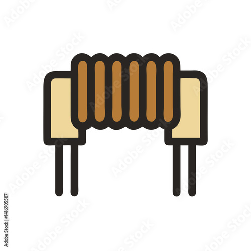 Vector illustration of resistor component on a black background