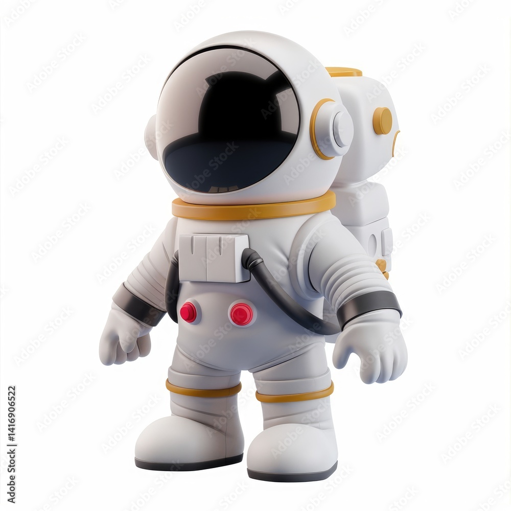 Cartoon astronaut figure in a space suit. Cartoon astronaut figure in a space suit.